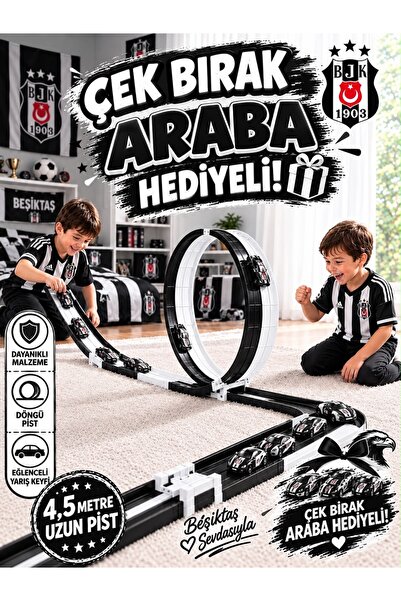 Go Track Çek-Bırak Araba Hediyeli Siyah-Beyaz Renk Esnek Yarış Pisti 4,5 Mt