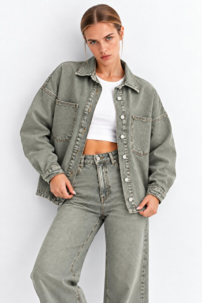 XRAY JEANS Women's Seasonal Comfortable Basic Khaki Denim Jacket