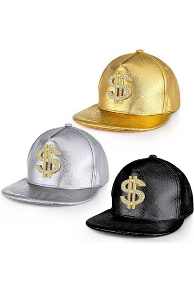 MAKINGTEC Funny Hat, Baseball Cap, 3PCS Gold Hat, Gold Rapper Hat, 80s 90s Ad...
