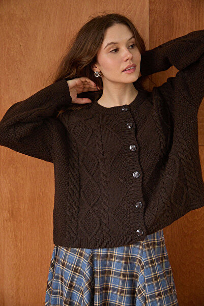 ZÜLAYS Braided Knitwear Cardigan Brown