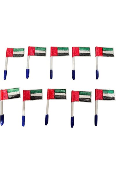 Generic UAE Flag Ballpoint Pen, Tri-Colour Body, Handcraft, National Day Products (10 pieces)