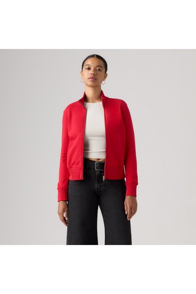 Levi's Women's Red Slim Fit Zippered Sweatshirt 008A4-0013