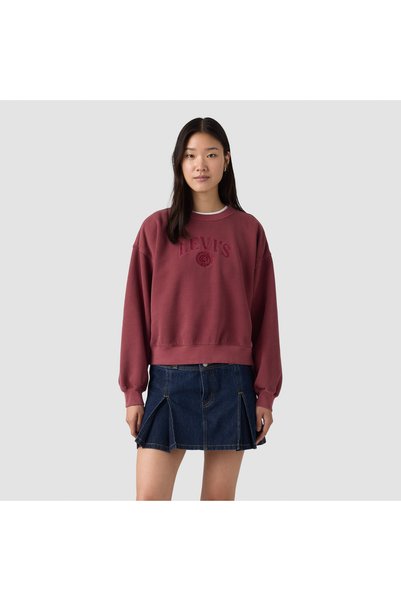 Levi's SWEATSHIRT VINTAGE BOXY DE DAMĂ, CULOARE BORDO, CU GULER ROTUND 005OZ-...