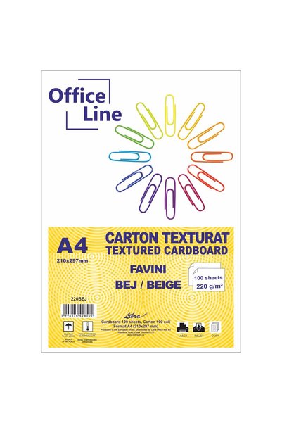 Officeline Carton texturat A4 220gr BEJ/BEIGE FAVINI top.100