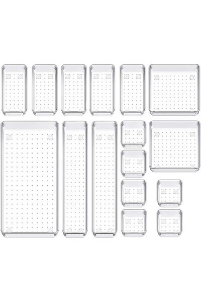 ZERIFAM Drawer Organizers - Drawer Organizer Set, Clear Plastic Drawer Divide...