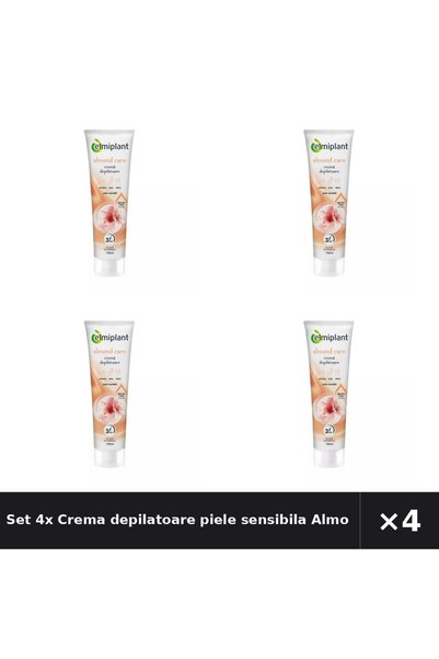 ELMIPLANT Set 4x Crema depilatoare piele sensibila Almond Care, 150 ml,