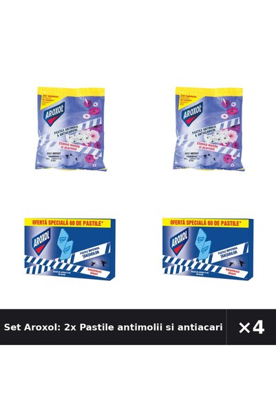 Aroxol Set Aroxol: 2x Pastile antimolii si antiacarieni 20 bucati +1