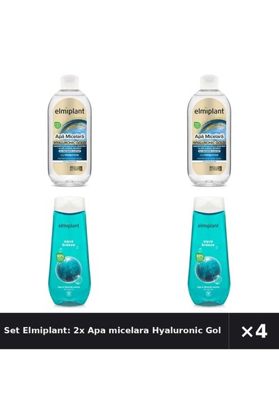 ELMIPLANT Set Elmiplant: 2x Apa micelara Hyaluronic Gold, 400 ml + Gel de dus...
