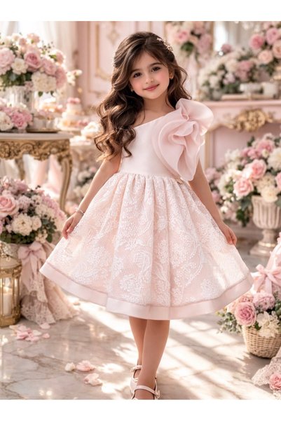 special gift house فستان أطفال مكون من3 قطع (فستان -شنطة صغيره -اكسسوار شعر )