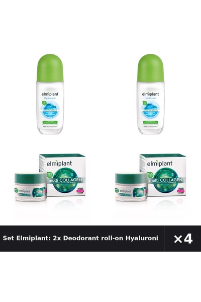 ELMIPLANT Set Elmiplant: 2x Deodorant roll-on Hyaluronic, 50ml + Crema antiri...