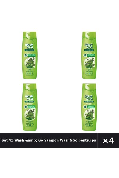WASH&GO Set 4x Wash &amp; Go Sampon pentru par gras cu extract de ierburi, 36...