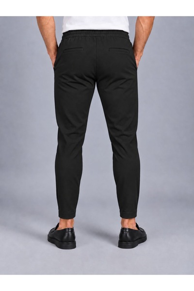 LudoWear Men's Regular Fit Lycra Jogger Pants with Stripe Detail and Zippered Legs