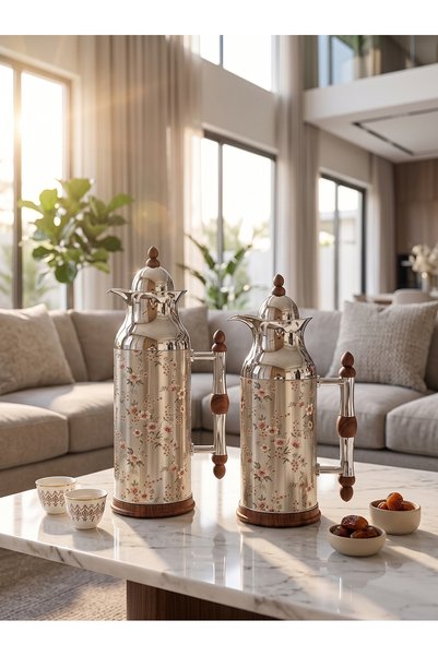Generic Stainless Steel Tea and Coffee Set 600ml + 1L with Modern Luxury Desi...