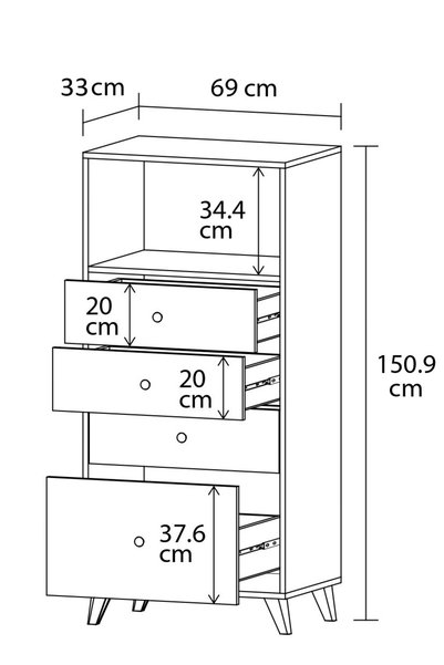 MOBİLİQUE Hazal No.6 Modern Çok Amaçlı Dolap Mutfak Düzenleyici Mikrodalga Fırın Dolabı