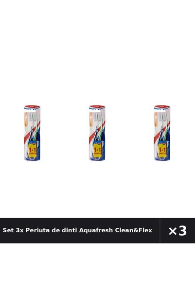 Aquafresh Set 3x Periuta de dinti Clean&Flex Twin