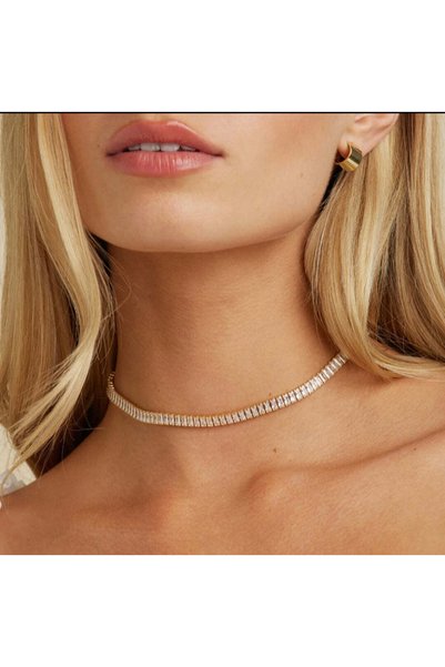 Buticul Moon Colier Baguette Glamour-Placat aur 18K- Certificat de garantie 24 luni