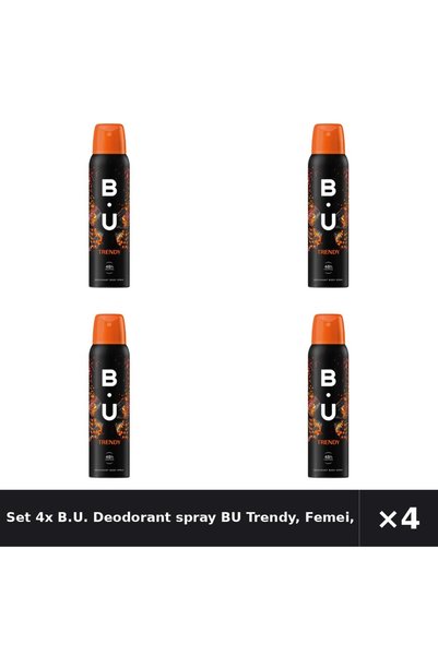 B.U. Set 4x Deodorant spray BU Trendy, Femei, 150 ml