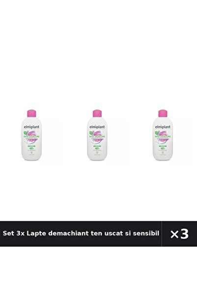 ELMIPLANT Set 3x Lapte demachiant ten uscat si sensibil Skin Moisture, 200 ml,