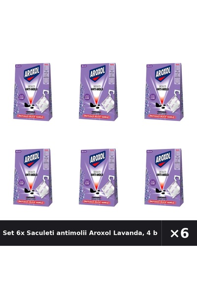 Aroxol Set 6x Saculeti antimolii Lavanda, 4 buc