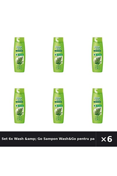 WASH&GO Set 6x Wash &amp; Go Sampon pentru par gras cu extract de ierburi, 36...