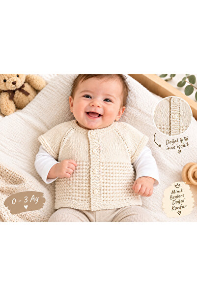efholde 0-3 Months Newborn Baby Vest (100% Hand Knitted)
