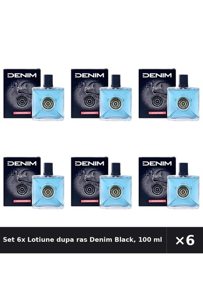 Denim Set 6x Lotiune dupa ras Black, 100 ml
