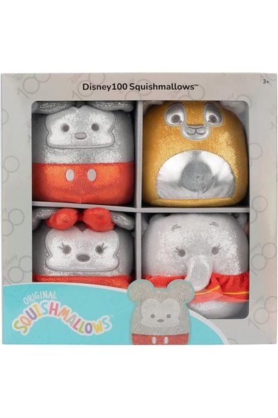 Squishmallows مجموعة دمى ديزني الأصلية SQDI00234 تضم ميكي وستيتش وقطة تشيشاير...