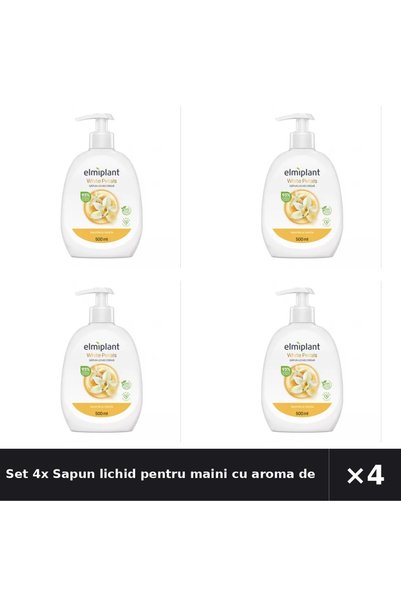 ELMIPLANT Set 4x Sapun lichid pentru maini cu aroma de iasomie si vanilie, 50...