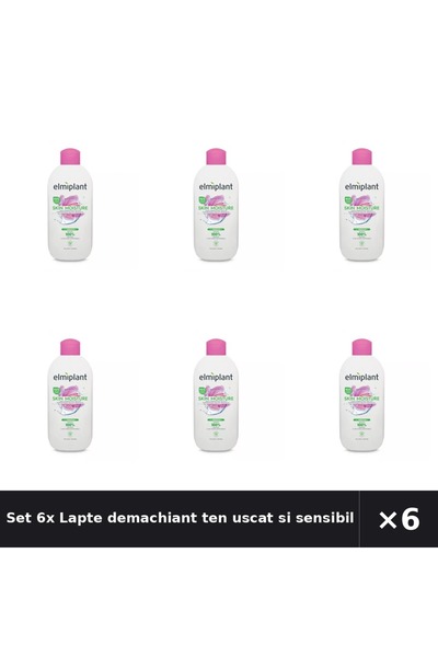 ELMIPLANT Set 6x Lapte demachiant ten uscat si sensibil Skin Moisture, 200 ml,