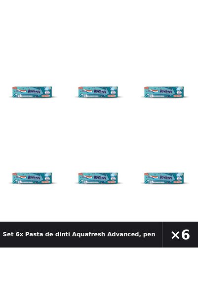 Aquafresh Set 6x Pasta de dinti Advanced, pentru copii 9-12 ani, 75 ml