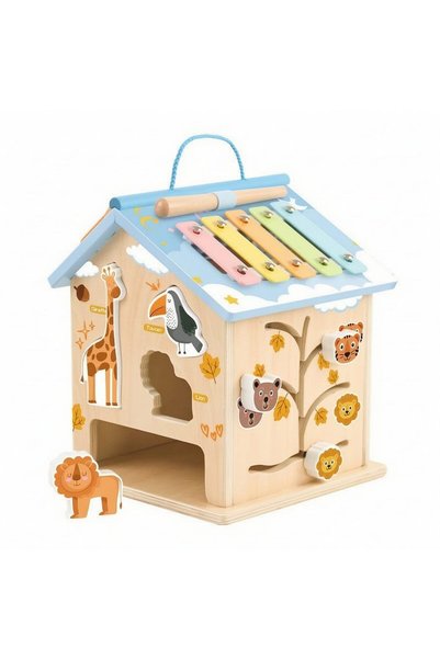 Picodino Дървена къщичка за игра с ксилофон, за фина моторика и занимания
