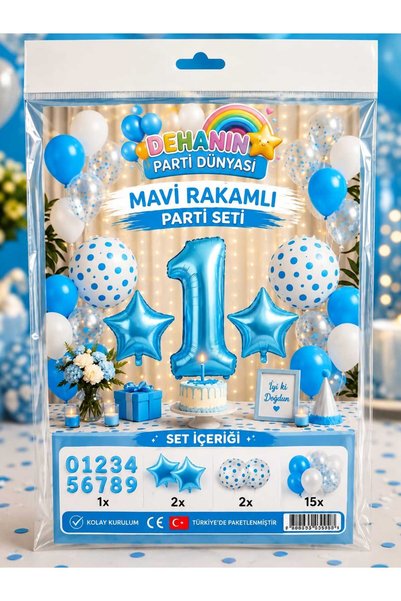 DEHAPARTY 1 Bir Yaş Doğum Günü Kutlama Parti Eğlence Konsept Balon Doğum Günü...