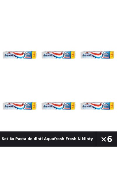 Aquafresh Set 6x Pasta de dinti Fresh N Minty, 125ml