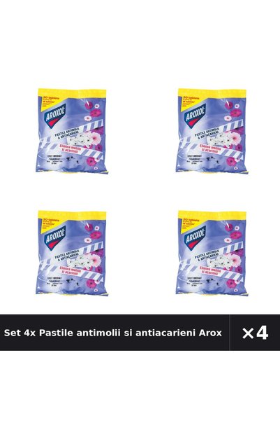 Aroxol Set 4x Pastile antimolii si antiacarieni 20 bucati