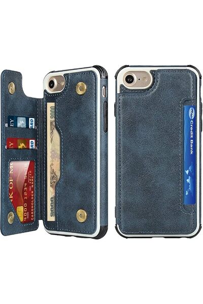 iCoverCase حافظة لهاتف آيفون 6/6s/7/8/SE 2020/SE 2022، حافظة محفظة مع فتحات ل...