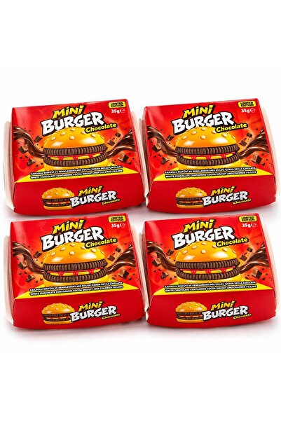 Mini Burger Chocolate Hamburger Şeklinde Çikolatalı Atıştırmalık 4'lü Paket