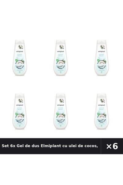 ELMIPLANT Set 6x Gel de dus cu ulei de cocos, 750 ml