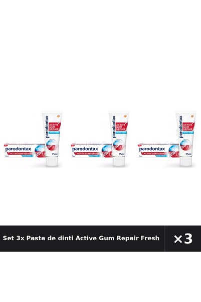 Parodontax Set 3x Pasta de dinti Active Gum Repair Fresh Mint, 75 ml,