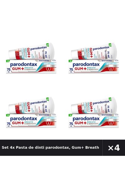 Parodontax Set 4x Pastă de dinți Parodontax, Gum+ Breath & Sensitivity Whiten...
