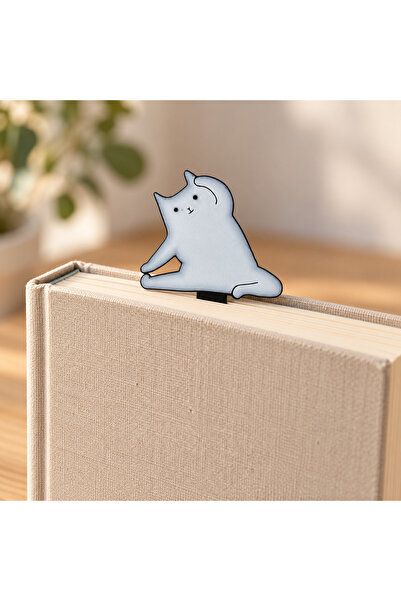 sportivoshop Bookmark in the shape of a cat doing yoga, reusable, with insert...