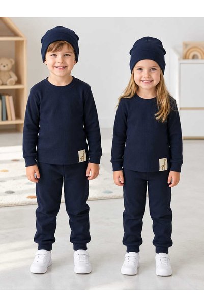 renkli diyar Unisex 3-Piece Set with Hat Girls/Boys Children's Top and Bottom...