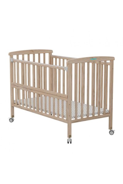 U-Grow Patut din lemn bebe, +0 luni, 120x60 cm, culoare natur,laterala rabata...