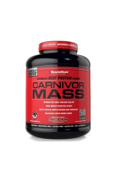 MuscleMeds Carnivor Mass Gainer Beef Protein Isolate Shake Cookies And Cream