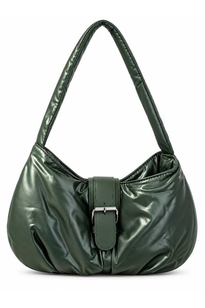 Glamura Lashes Emerald green quilted Shoulder Bag / puffer bag with Buckled M31