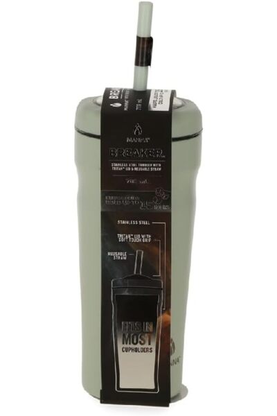 manna Breaker Stainless Steel Tumbler with Tritan Lid and Reusable Straw Mist...