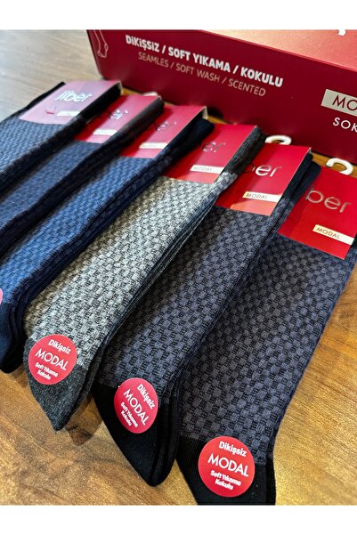 Jiber Seamless Modal Jacquard Comfortable Men's Winter Socks 6-Pack