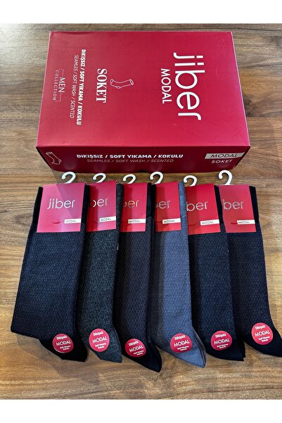 Jiber Seamless Modal Jacquard Comfortable Men's Winter Socks 6-Pack