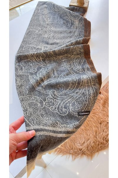 EB SCARF Șal de umăr din lână și cașmir cu model Etro