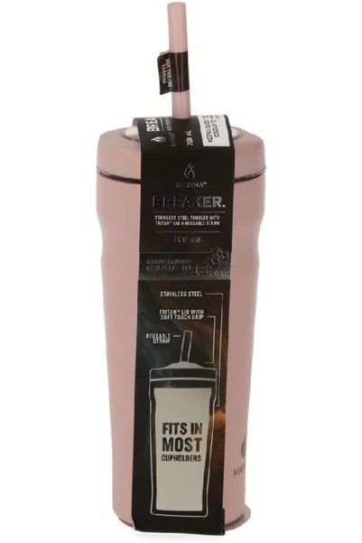 manna Breaker Stainless Steel Tumbler with Tritan Lid and Reusable Straw Pink...