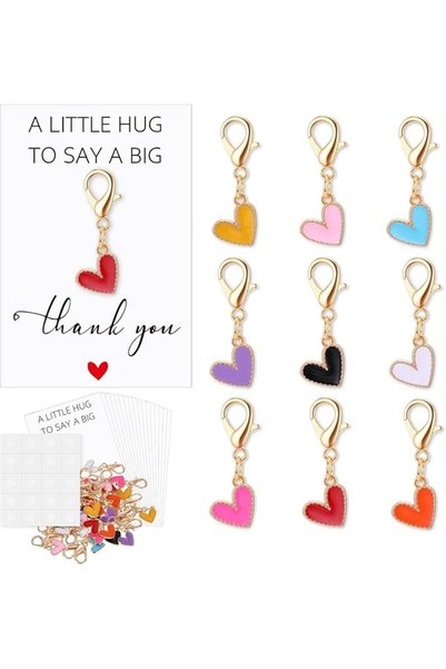 TERRIFI Heart Pocket Hug Keychain, Alloy Token Set with Thank You Cards, 9 De...